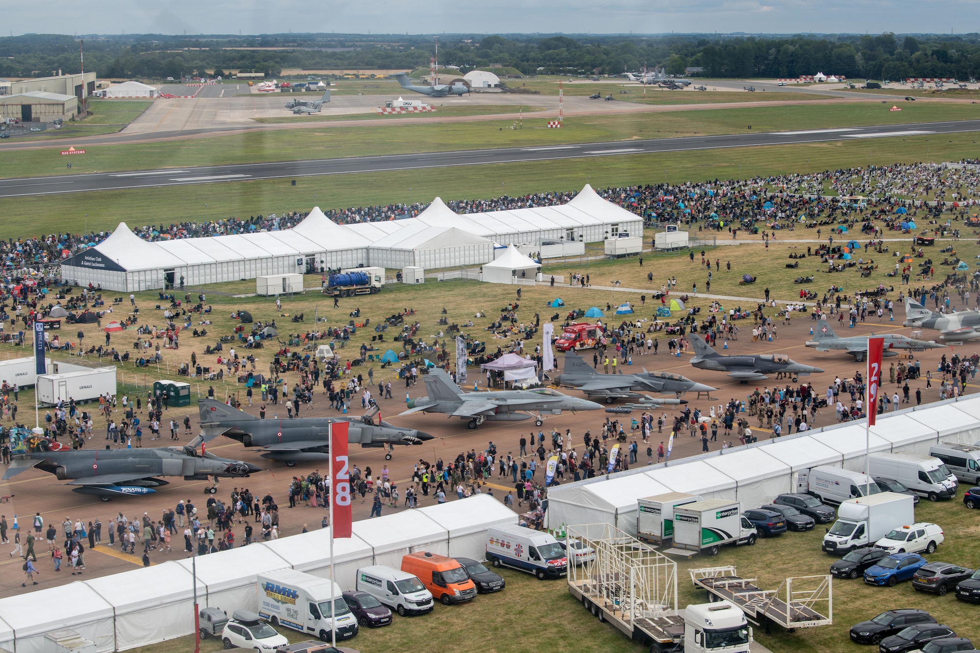 Attendees tour static displays during the Royal International Air Tattoo
