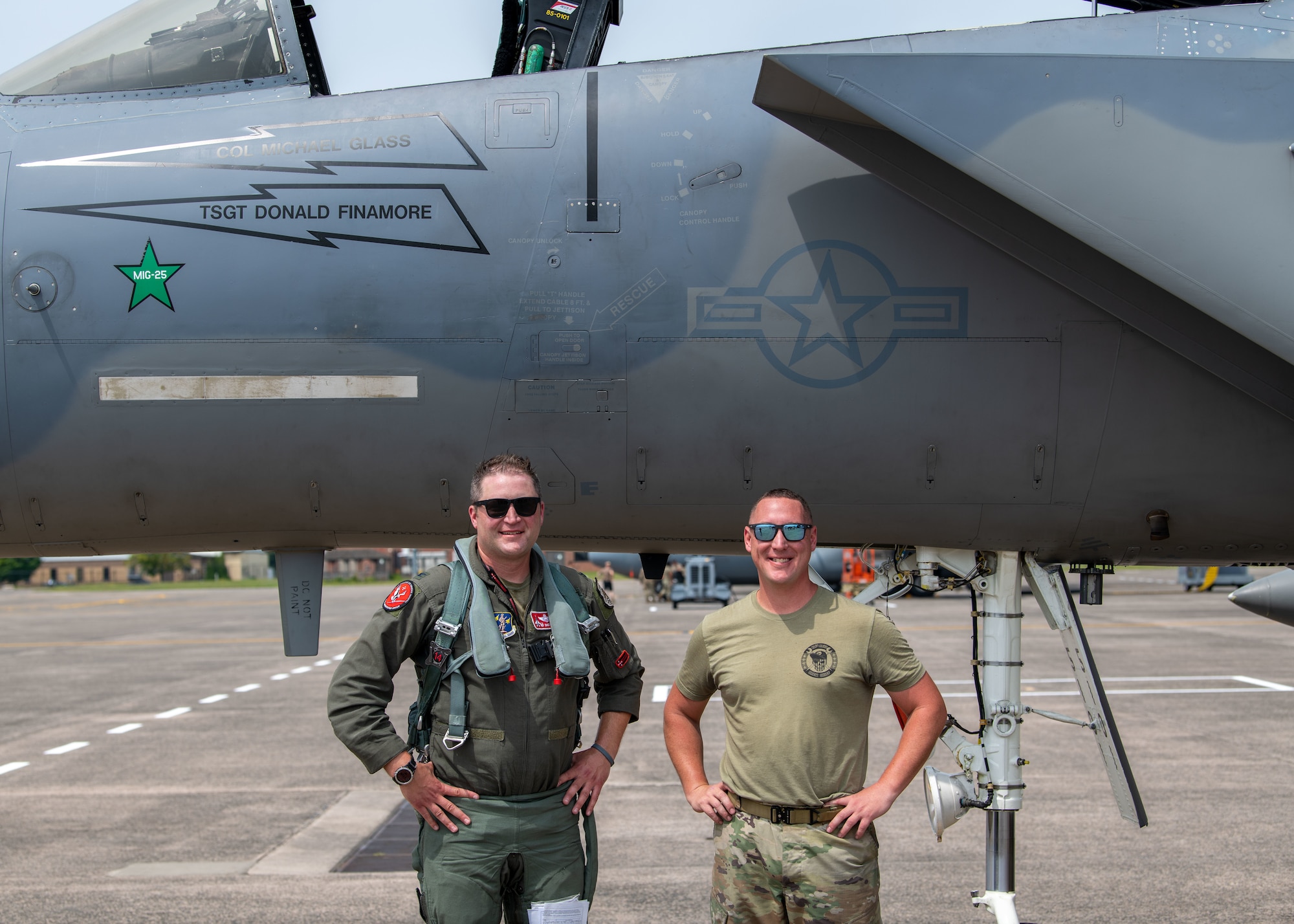 Col. Michael Glass, 104th Fighter Wing Operations Group commander, flew F-15C aircraft 85-101 from Barnes Air National Guard Base, Westfield, Massachusetts, to Bradley Air National Guard Base, East Granby, Connecticut, for its final flight before being retired and donated to the New England Air Museum, July 22, 2024. Donating the F15 to the museum ensures the preservation of its history and air superiority since 1979.