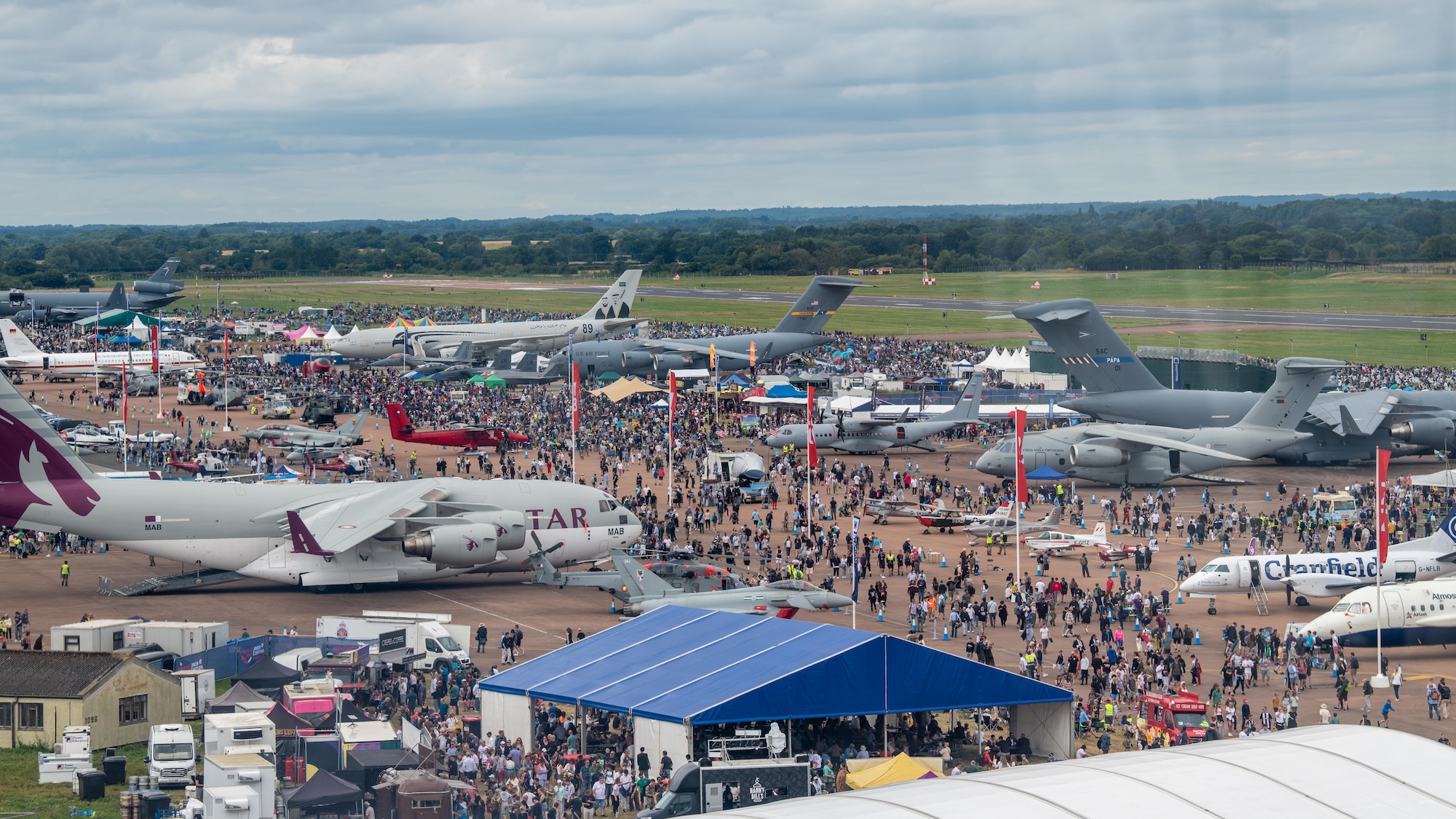 Attendees tour static displays during the Royal International Air Tattoo