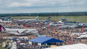 Attendees tour static displays during the Royal International Air Tattoo