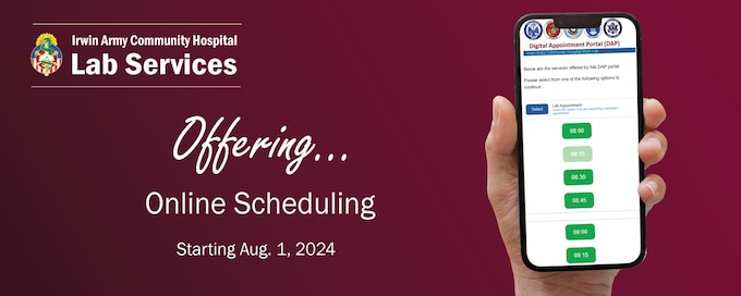 Online scheduling for lab appointments at IACH begins Aug. 1