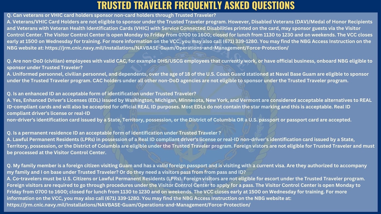 Trusted Traveler Information