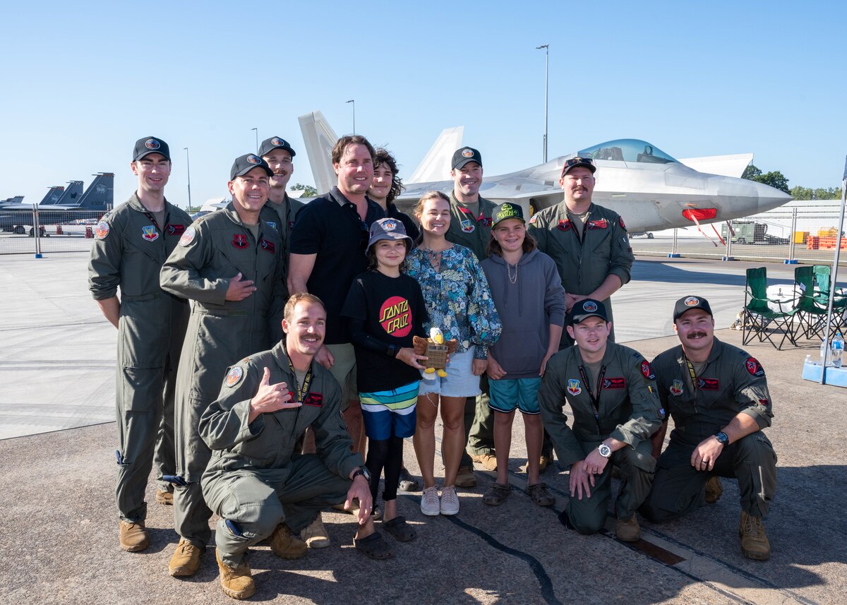 Photo of International Military service members and attendees at Royal Australian Air Force Darwin Open Day Event.