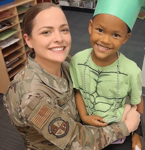 U.S. Air Force Staff Sgt. Alyson Silidker poses with her son, Trey, for a photo. Silidker is placed in San Angelo as an enlisted accessions recruiter. (Courtesy Photo)