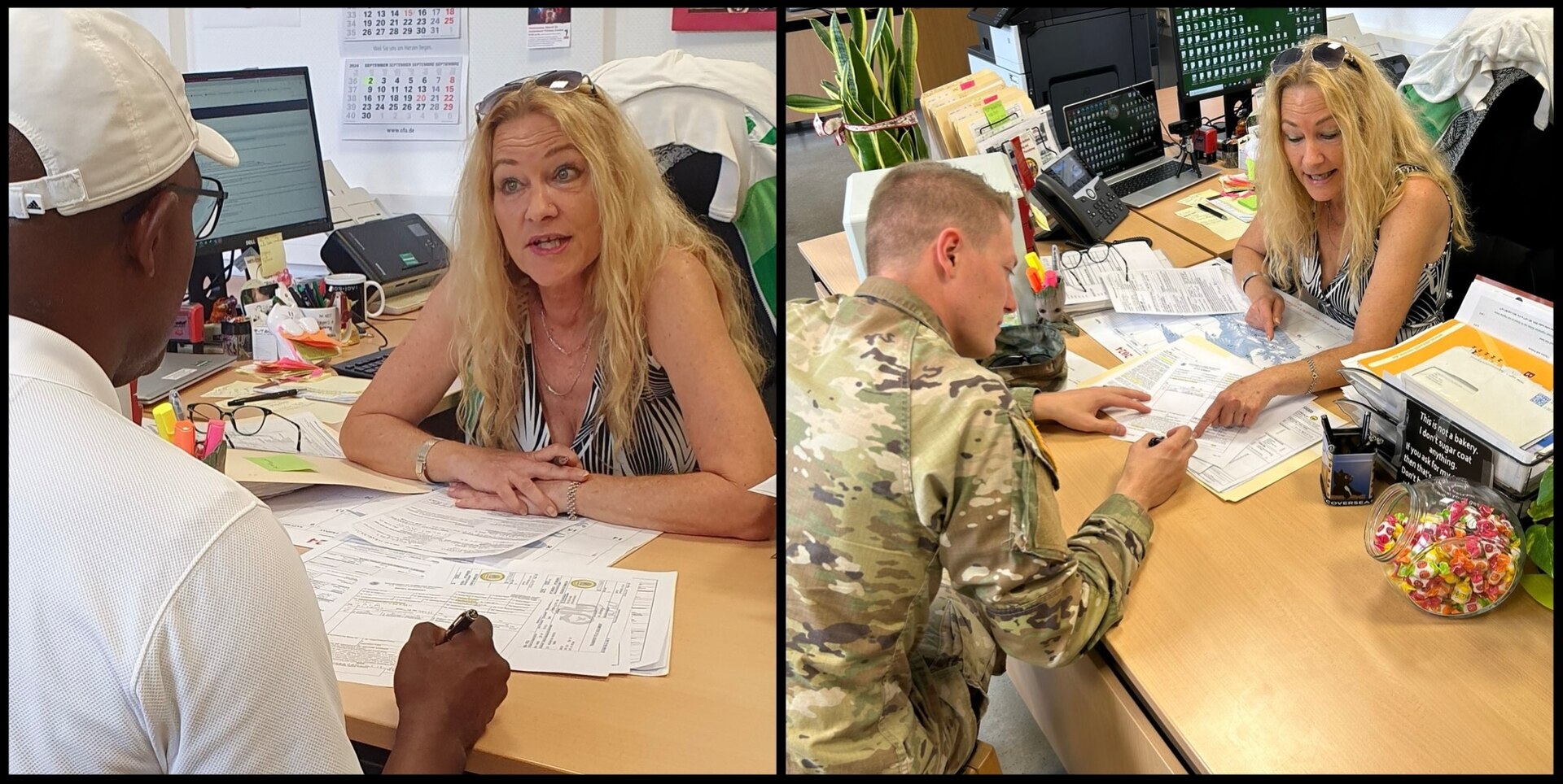 Claudia Thim is the lead transportation assistant with Logistics Readiness Center Ansbach, 405th Army Field Support Brigade. She manages a team of five transportation assistants at the Personal Property Processing Office and is responsible for assisting service members, civilian employees and their families with their inbound and outbound household goods and unaccompanied baggage shipments. (U.S. Army courtesy photo)