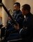 Air force clarinetist and bassoonist perform at a change of command.