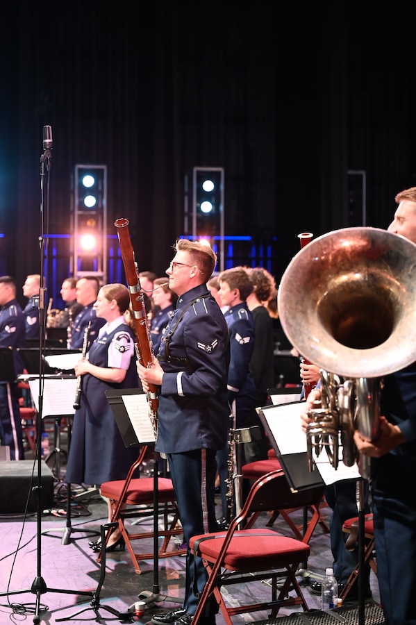 Airman musicians perform at a Fourth of July concert.