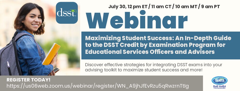 DSST July 2024 webinar for counselors