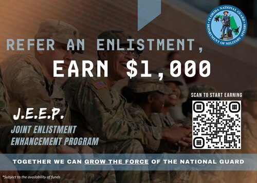 Flyer for the FLNG's Joint Enlistment Enhancement Program (JEEP) Program