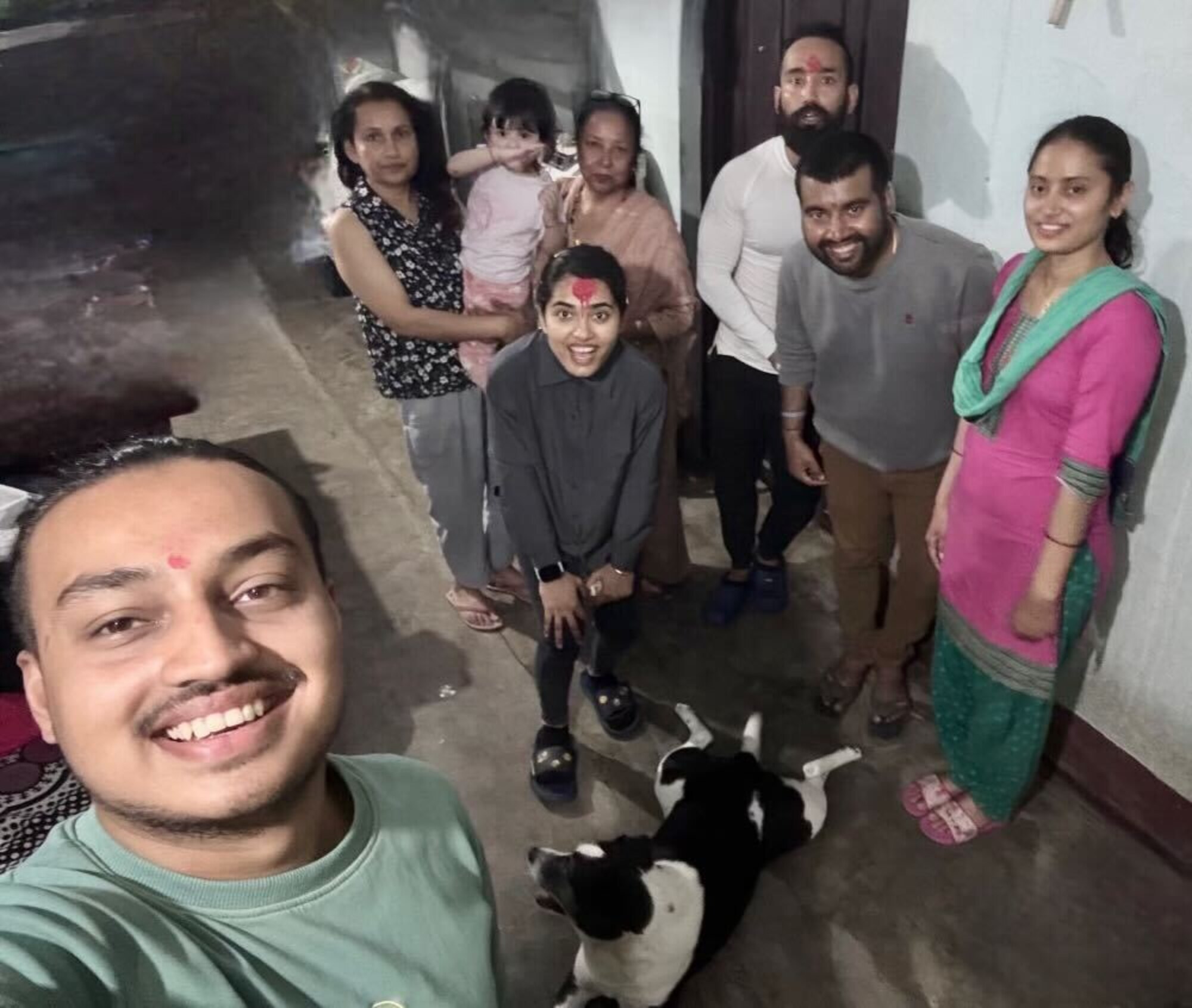 U.S. Air Force Airman 1st Class Benja Rayamajhi, 97th Force Support Squadron career development technician, poses with her family at their home in Biratnagar, Nepal, March 16, 2024. Rayamajhi’s number one priority is her family, and she moved to the United States to provide a better life for them. (Courtesy photo)