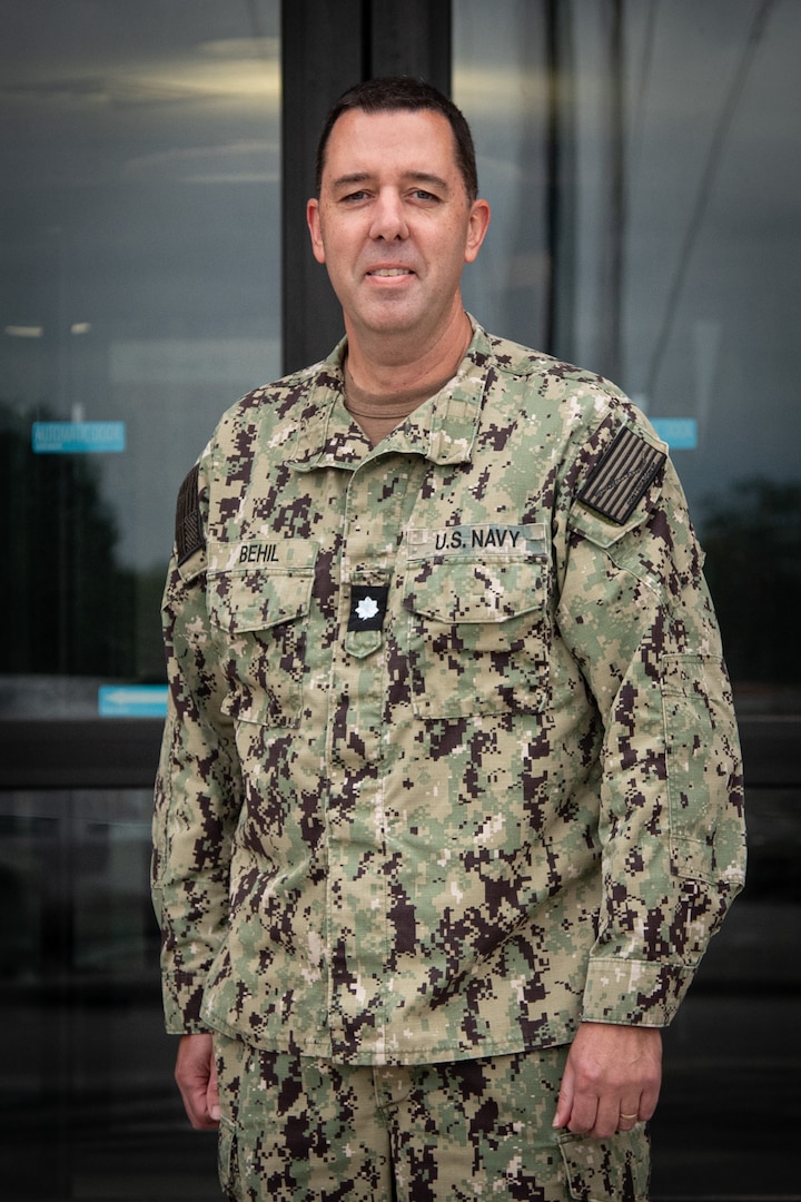 Navy Commander Matthew Behil was selected earlier this year to promote to the rank of Captain.  Behil serves aboard Naval Health Clinic Cherry Point, leading the clinic’s Optometry Department.