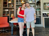 Retired Army Specialist Joey Parli and his girlfriend Robyn Lawrence after his recovery from his accident.