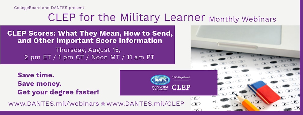 August 15 CLEP Webinar for Service Members