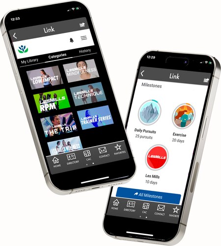 screen shot of fitness app