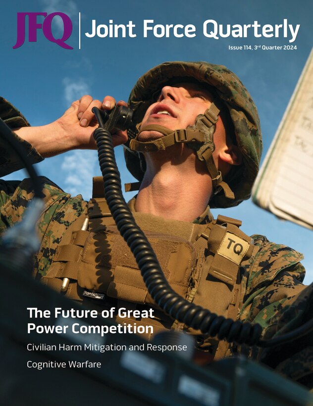 Marine Corporal Thomas Lord, air support operations operator with Marine Air Control Group 48, 4th Marine Aircraft Wing, communicates critical information during Northern Lightning 23.