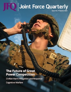 Marine Corporal Thomas Lord, air support operations operator with Marine Air Control Group 48, 4th Marine Aircraft Wing, communicates critical information during Northern Lightning 23.