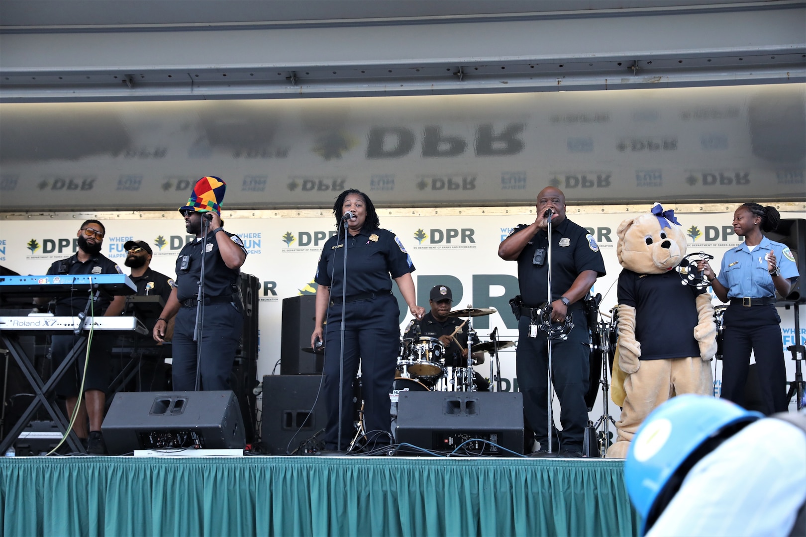 The District of Columbia National Guard Counterdrug Program partners with the Metropolitan Police Department and DC Department of Parks and Recreation for "Beat the Streets/Late Night Hype" in northwest Washington, D.C., July 19, 2024. The summer outreach initiative improves community relations and supports the city’s goal toward reducing substance abuse and illicit drug activities across all wards through outreach.