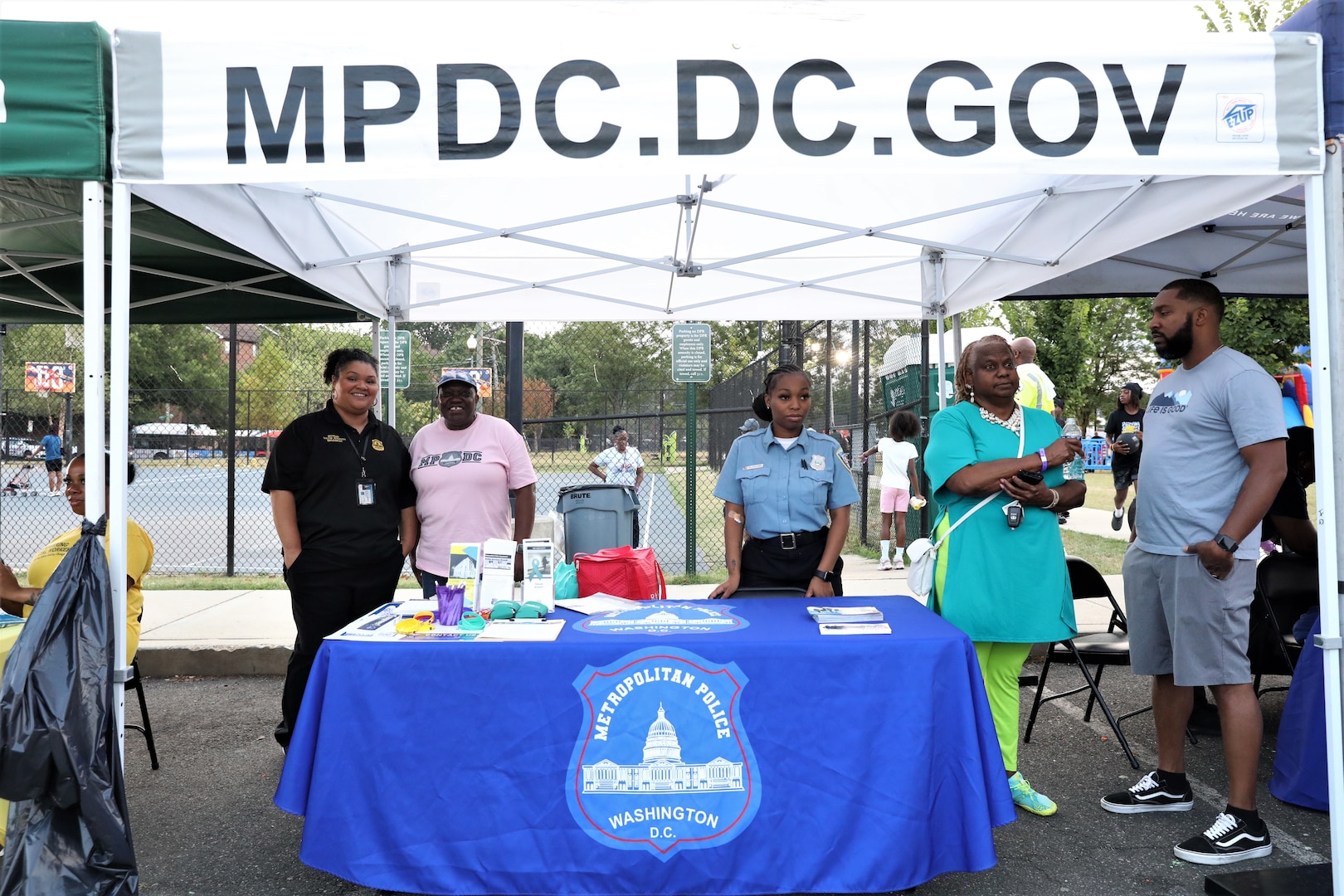 The District of Columbia National Guard Counterdrug Program partners with the Metropolitan Police Department and DC Department of Parks and Recreation for "Beat the Streets/Late Night Hype" in northwest Washington, D.C., July 19, 2024. The summer outreach initiative improves community relations and supports the city’s goal toward reducing substance abuse and illicit drug activities across all wards through outreach.