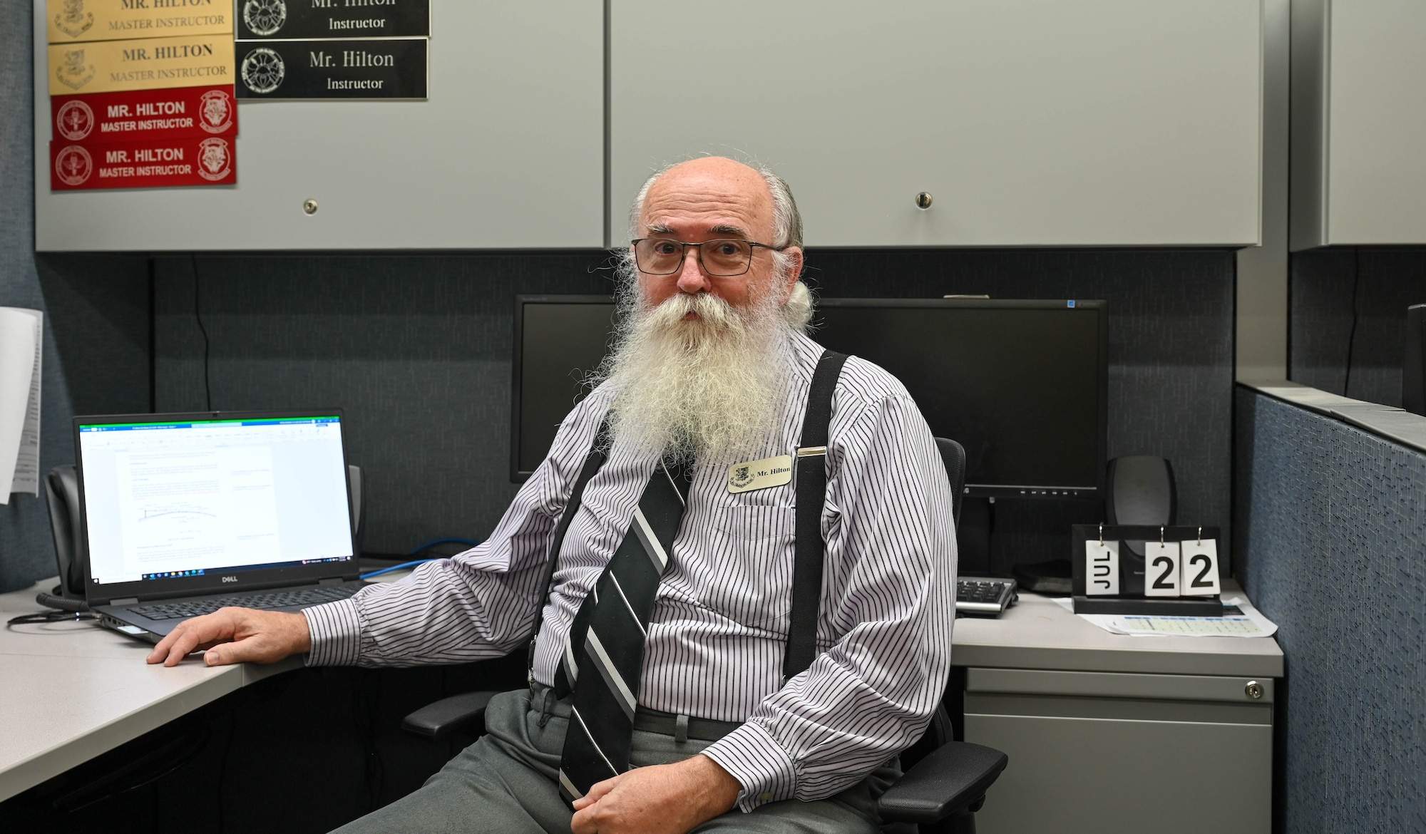Edward Hilton, 338th Training Squadron Radio Frequency Transmissions Systems instructor, poses for a photo at Keesler Air Force Base, Mississippi, July 22, 2024.