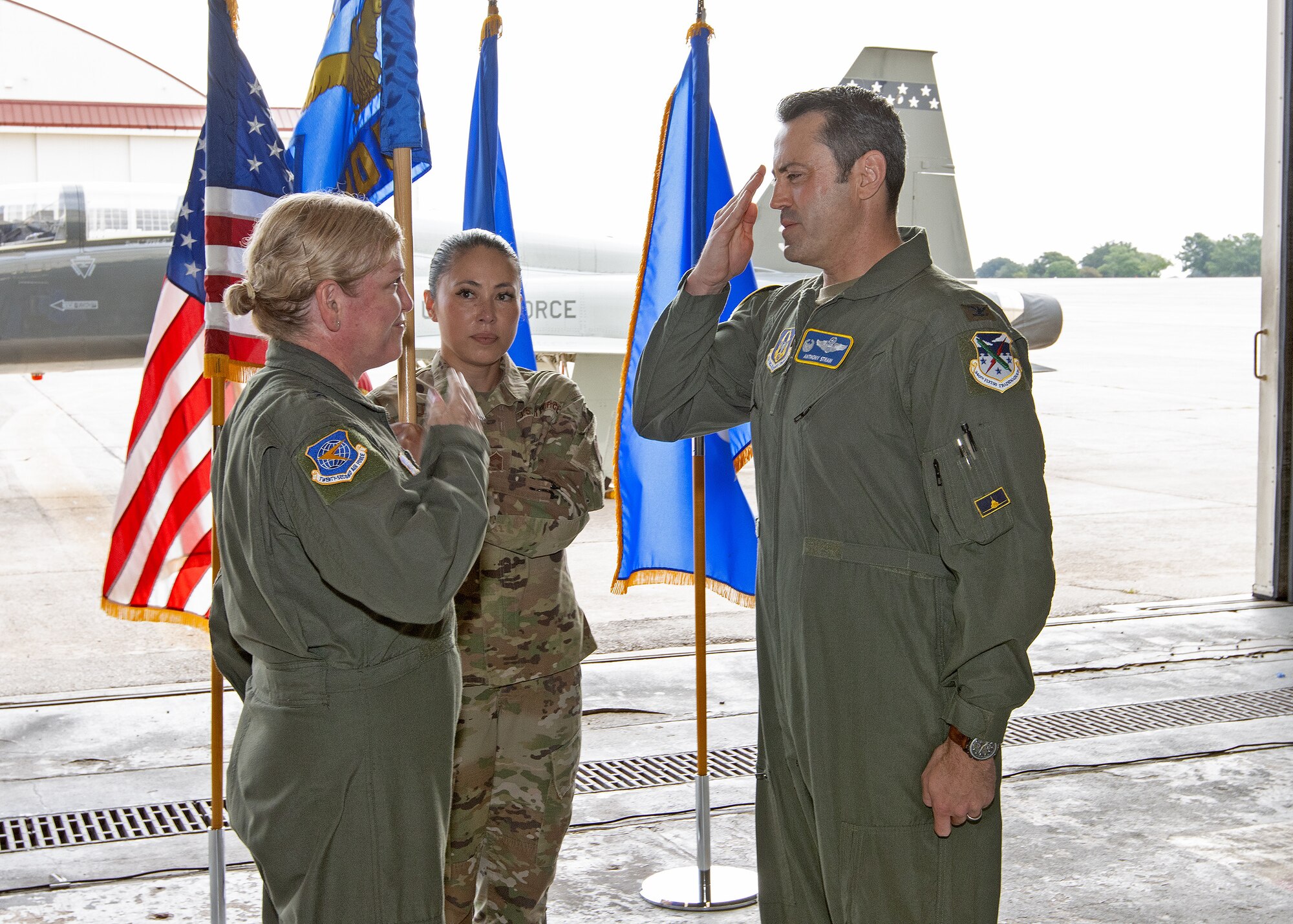 New 340th FTG commander salutes and assumes command