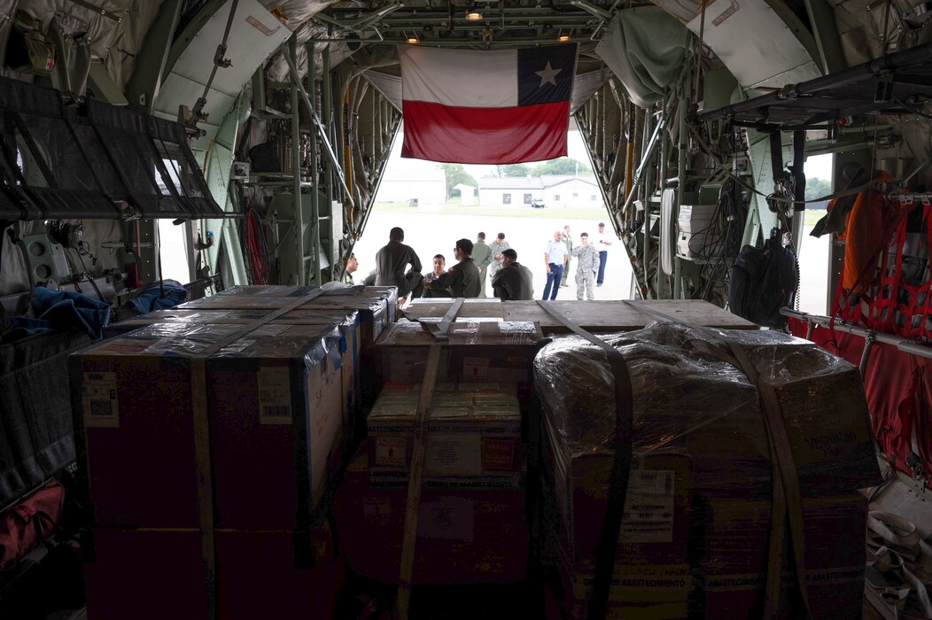 Chilean Air Force members prepare to load a Chilean Air Force C-130 Hercules at Dover Air Force Base, Delaware, July 23, 2024. The visit was part of a multi-day Foreign Military Sales mission between the United States and Chile. Chile is one of the United States’ strongest partners in Latin America and a leader in promoting respect for the rule of law, economic stability, education, environmental protection, human rights, and sustainable development. (U.S. Air Force photo by Senior Airman Dieondiere Jefferies)