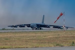 A B-52 takes off from Barksdale Air Force Base, La.