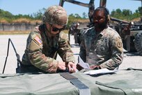 Virginia National Guard Soldiers assigned to the South Boston-based Alpha Company, 429th Brigade Support Battalion, 116th Infantry Brigade Combat Team conduct annual training June 26 2024, at the Army National Guard Sustainment Training Center at Camp Dodge, Iowa.