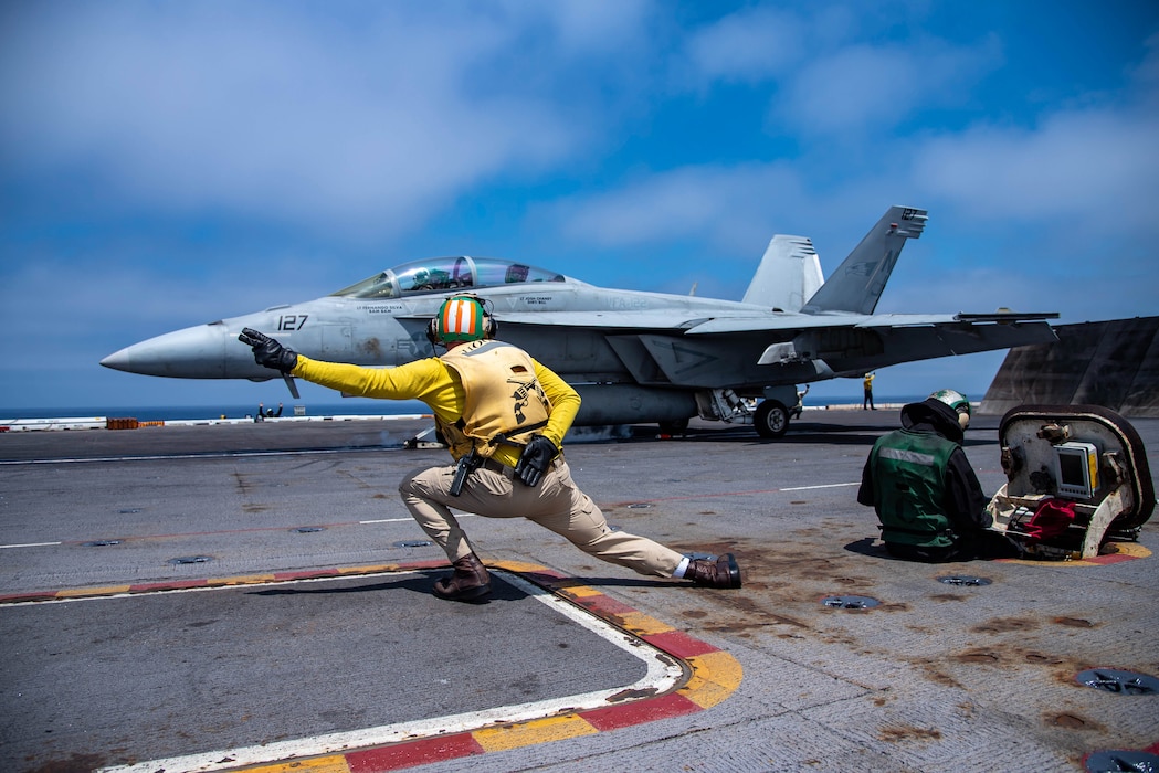 VFA-122 conducts flight operations aboard USS Nimitz (CVN 68) in the Pacific Ocean.
