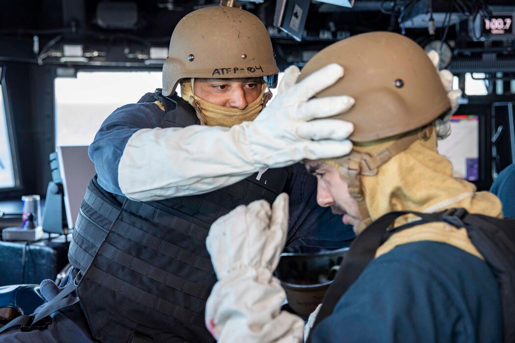 USS Ralph Johnson (DDG 114) eneral quarters drill  in the Sea of Japan.