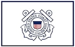 The USCG emblem over a white background with a navy-colored border around the background.