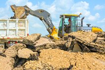 Civil engineers from around the country join forces to repair Minot AFB flightline