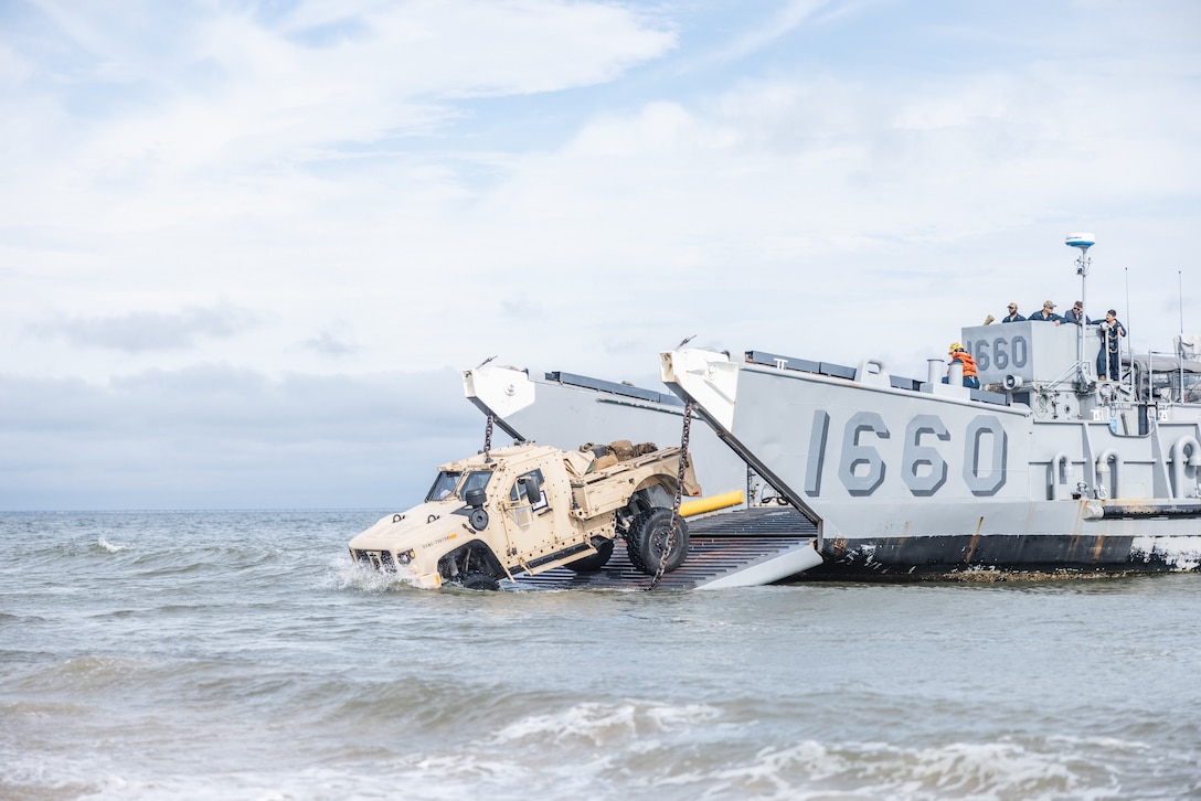 U.S. Marines Conduct Beach Landing During DSCA