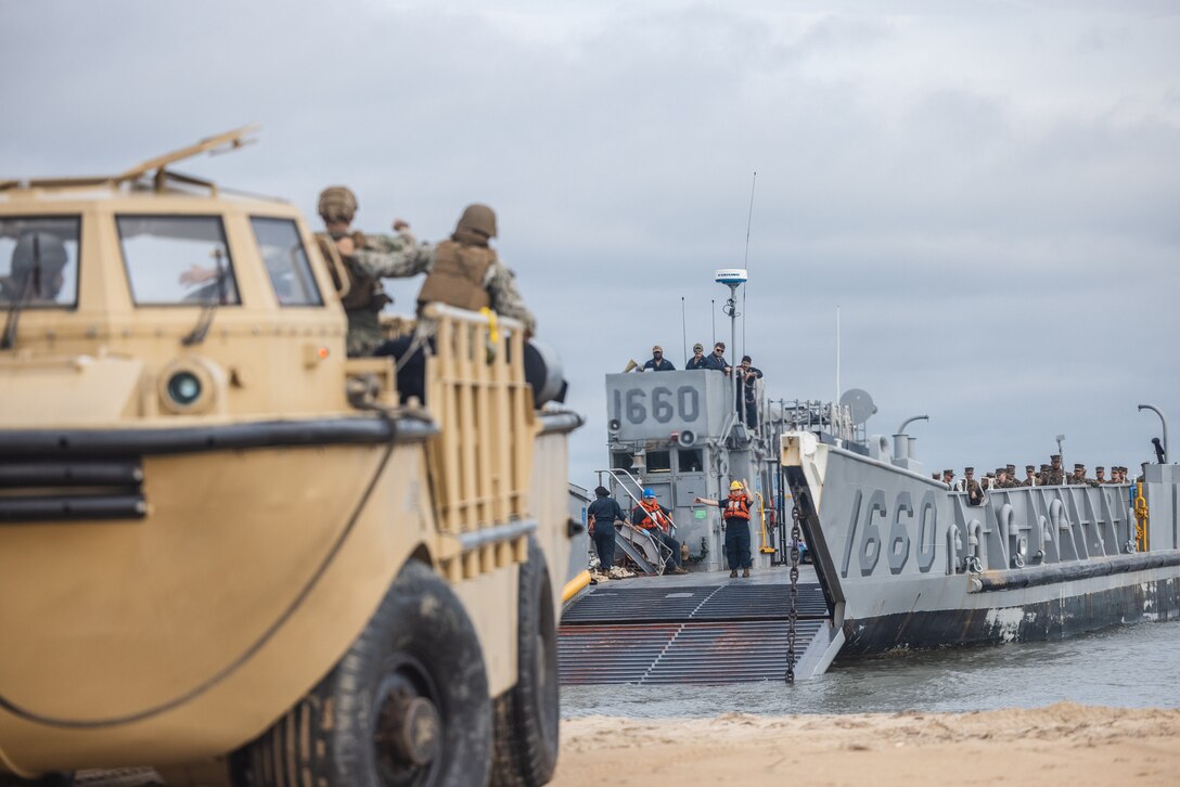 U.S. Marines Conduct Beach Landing During DSCA