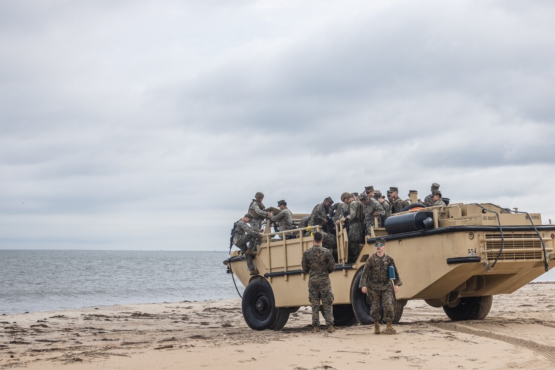 U.S. Marines Conduct Beach Landing During DSCA