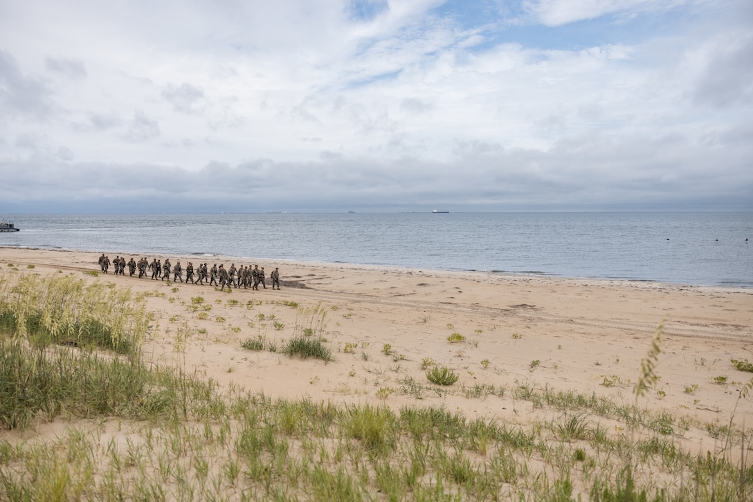 U.S. Marines Conduct Beach Landing During DSCA