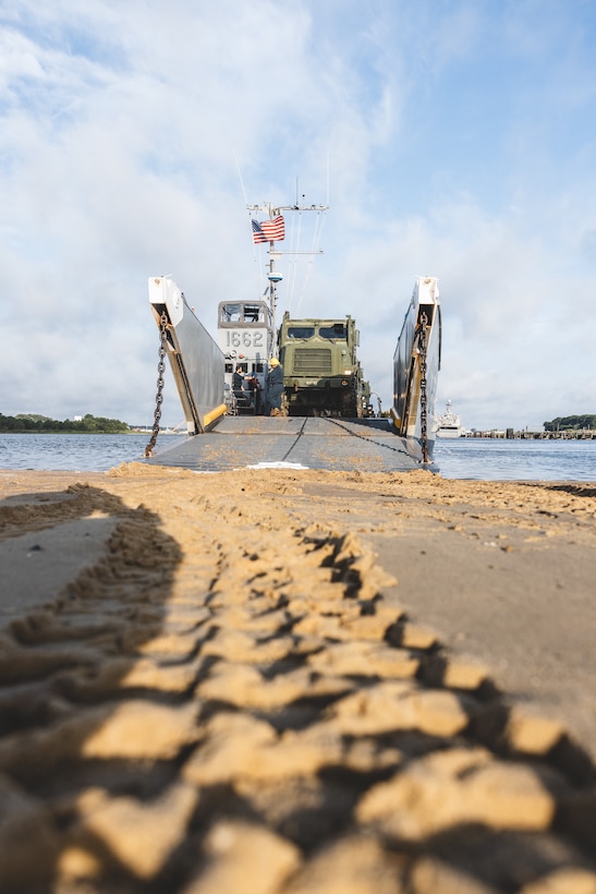 U.S. Marines Embark Tactical Vehicles Aboard Landing Craft Utilities