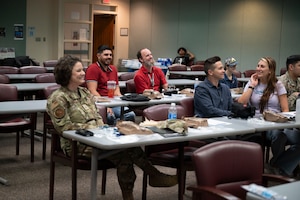 A group participates in an event.