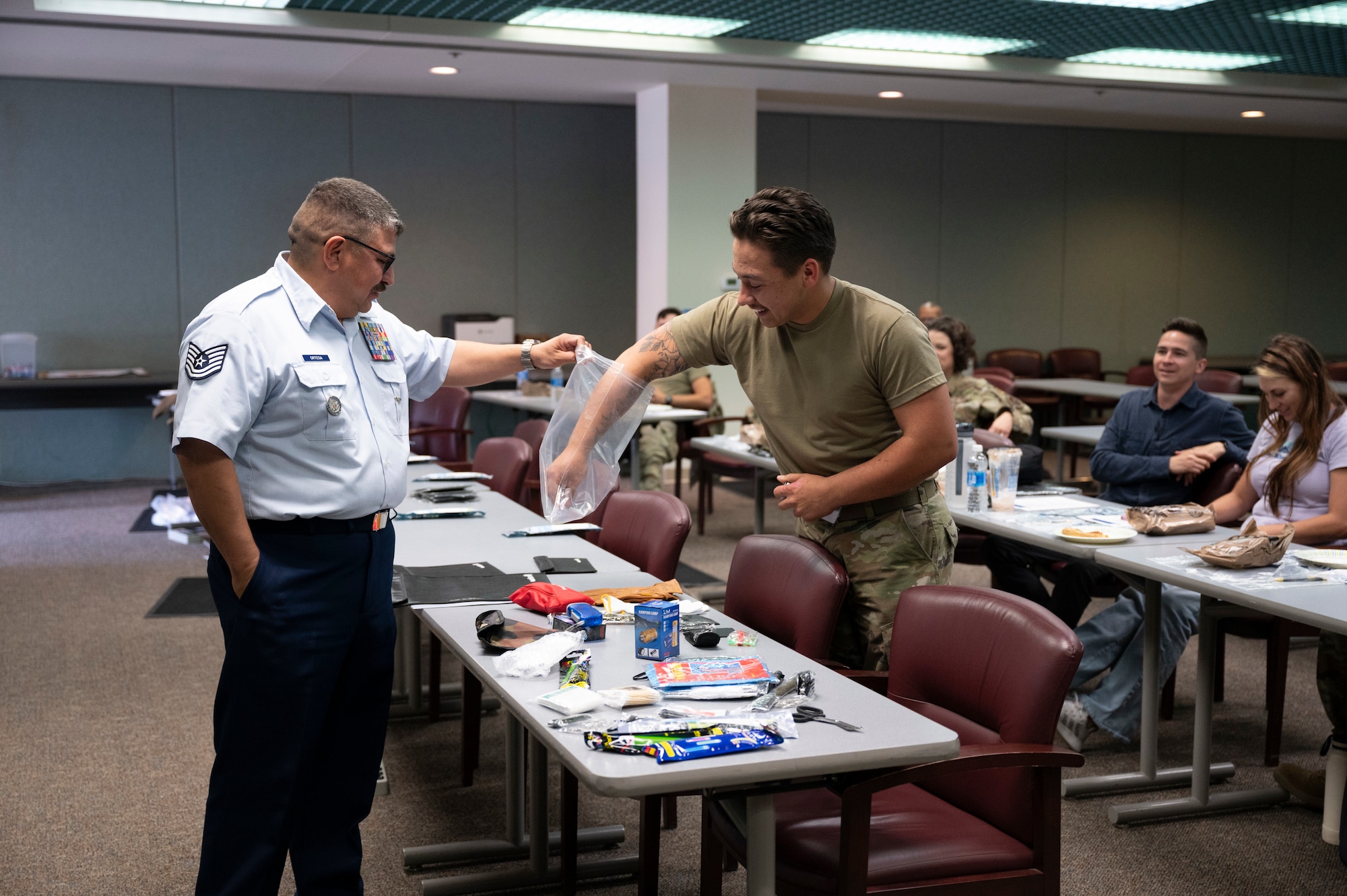 A group participates in an event.