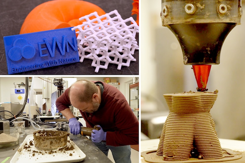ERDC is exploring how 3D printers can transform dredged sediment into a building block for ecosystem restoration.