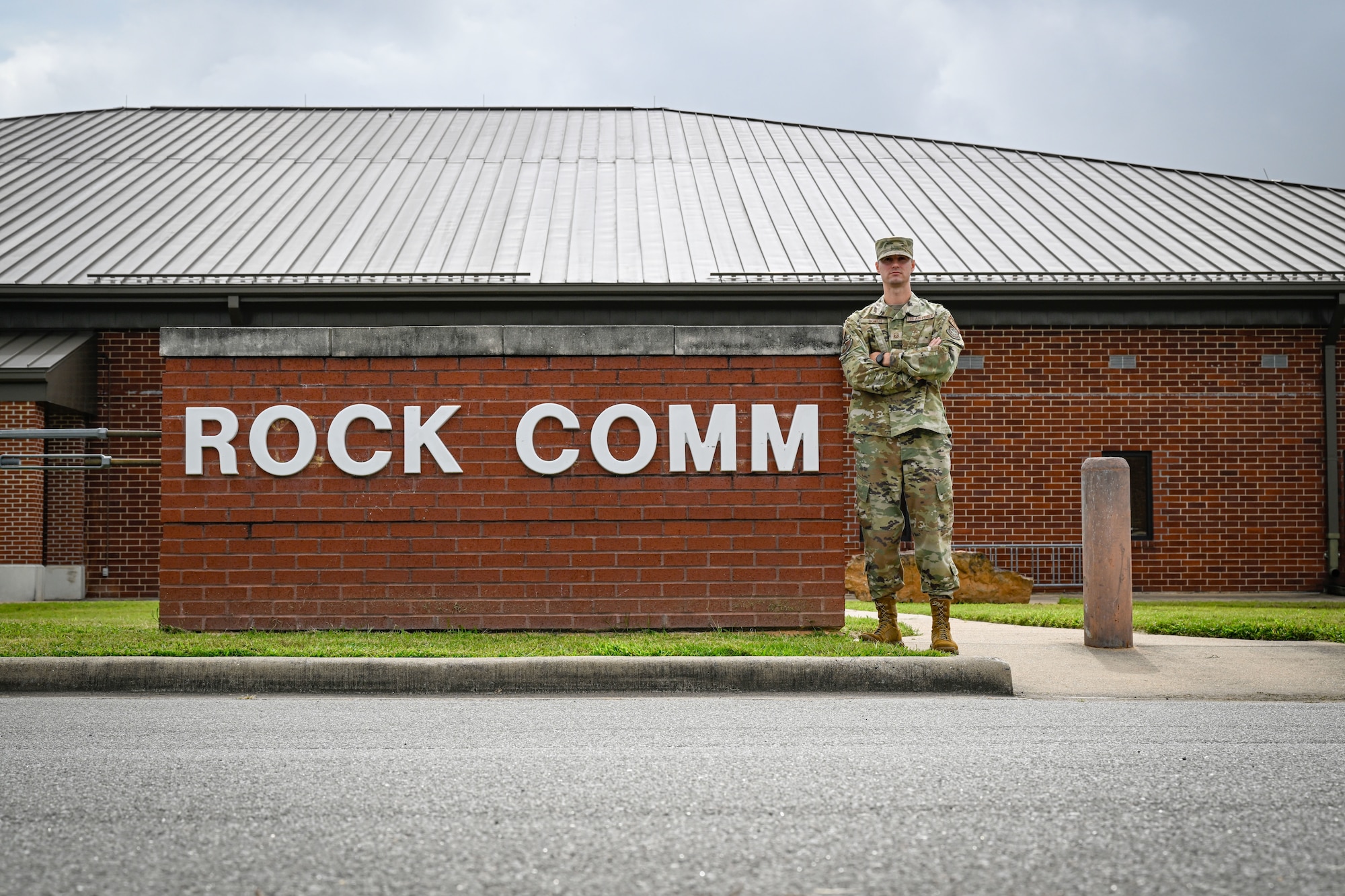 An Airman poses for a photo.