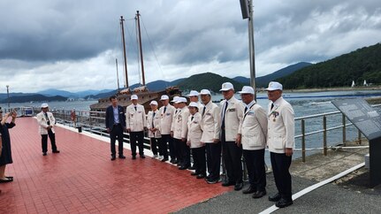 Members of the Jinhae Korean Veterans Association descended upon the Commander, Fleet Activities Chinhae (CFAC) naval base on July 23, 2024, to commemorate this year’s 71st anniversary of the ROK-U.S. alliance.