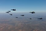 Photo of Aircraft from multiple nations flying together during Exercise Pitch Black 24