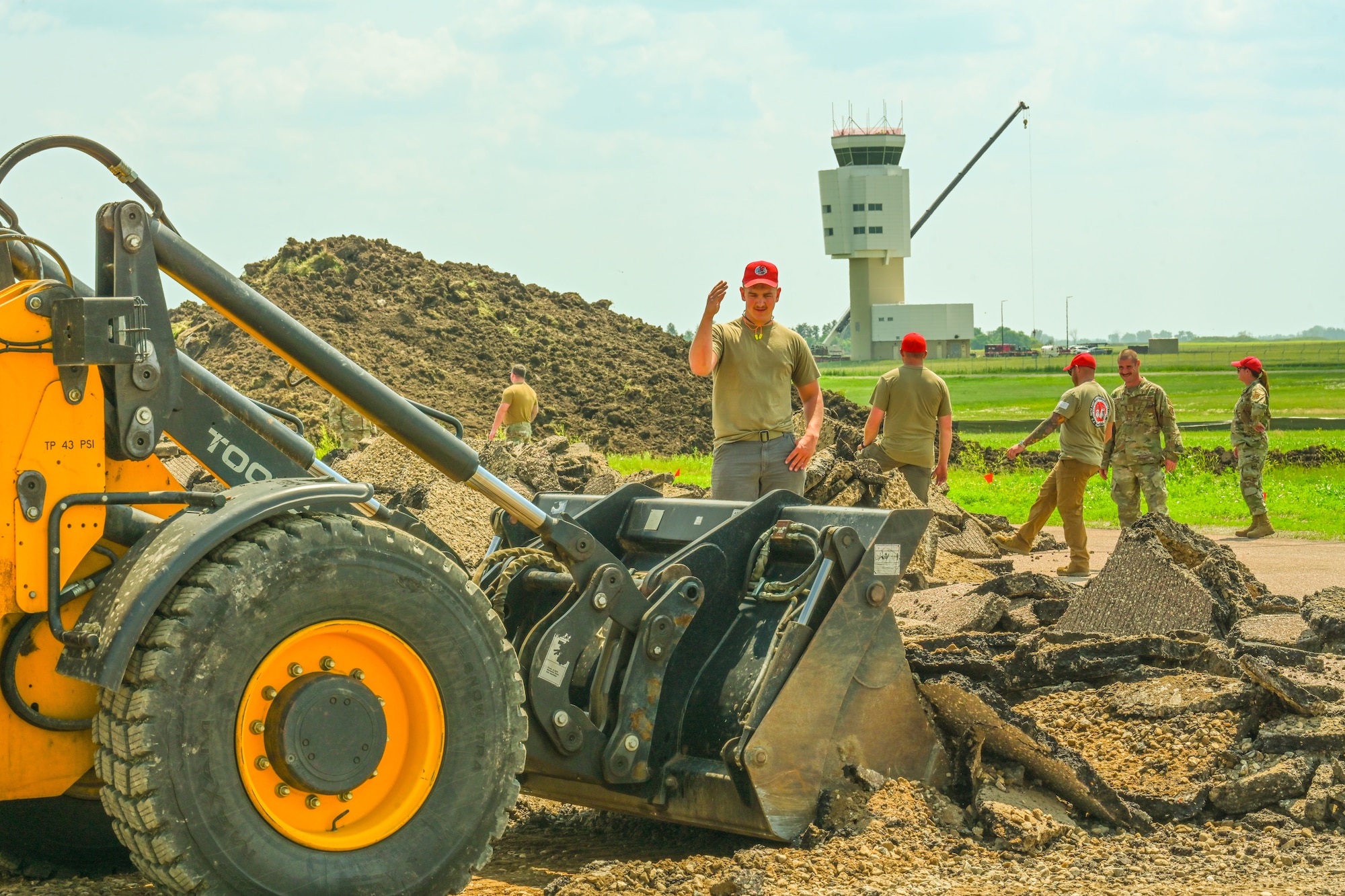 Civil engineers from around the country join forces to repair Minot AFB flightline