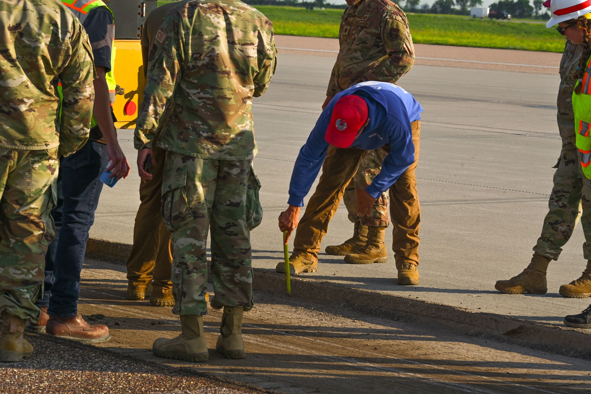 Civil engineers from around the country join forces to repair Minot AFB flightline
