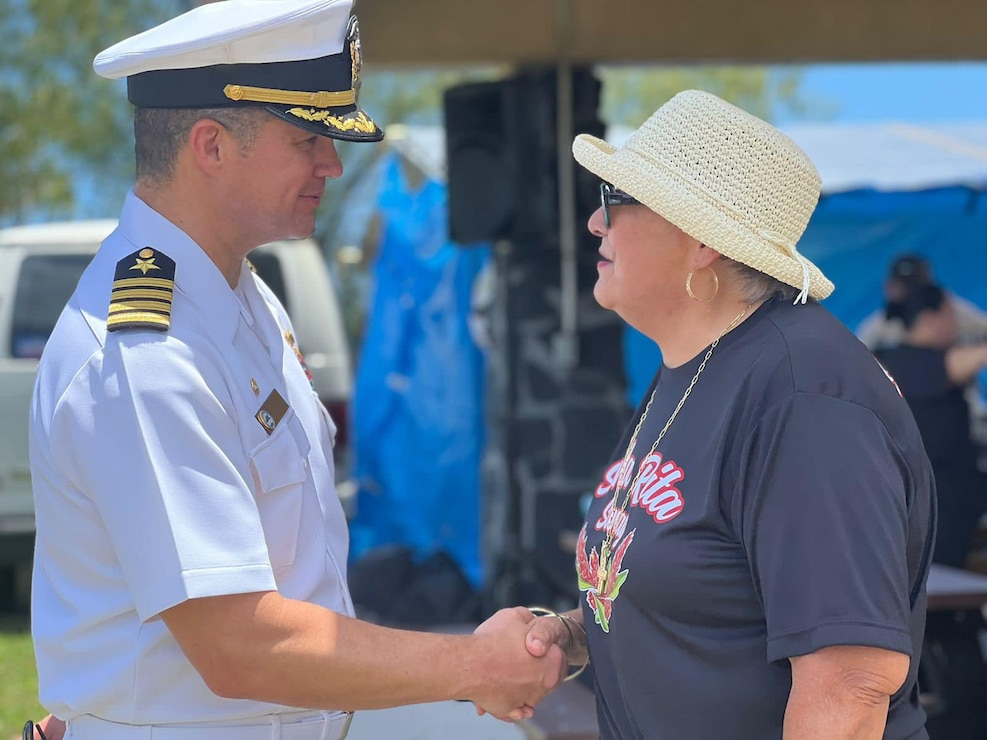 NAVAL BASE GUAM (May 13, 2024) - U.S. Naval Base Guam (NBG) welcomed former Sumay residents and their descendants during the Back to Sumay Day event at Clipper Landing Park, May 11. More than 200 people attended the event which featured a Catholic Mass, fiesta, cultural performances, a historical display and tours.