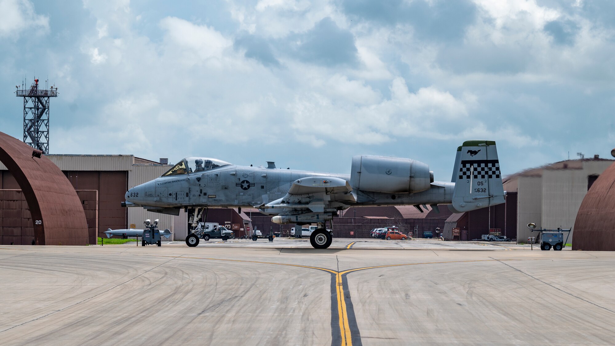 A U.S. Air Force A-10 Thunderbolt II assigned to the 25th Fighter Squadron taxis the runway at Osan Air Base, Republic of Korea, July 24, 2024. The 51st Fighter Wing has two fighter squadrons which host the A-10 Thunderbolt II and F-16 Fighting Falcon both providing the capability to carry munitions enabling the wing to execute its missions. (U.S. Air Force photo by Senior Airman Sabrina Fuller-Judd)