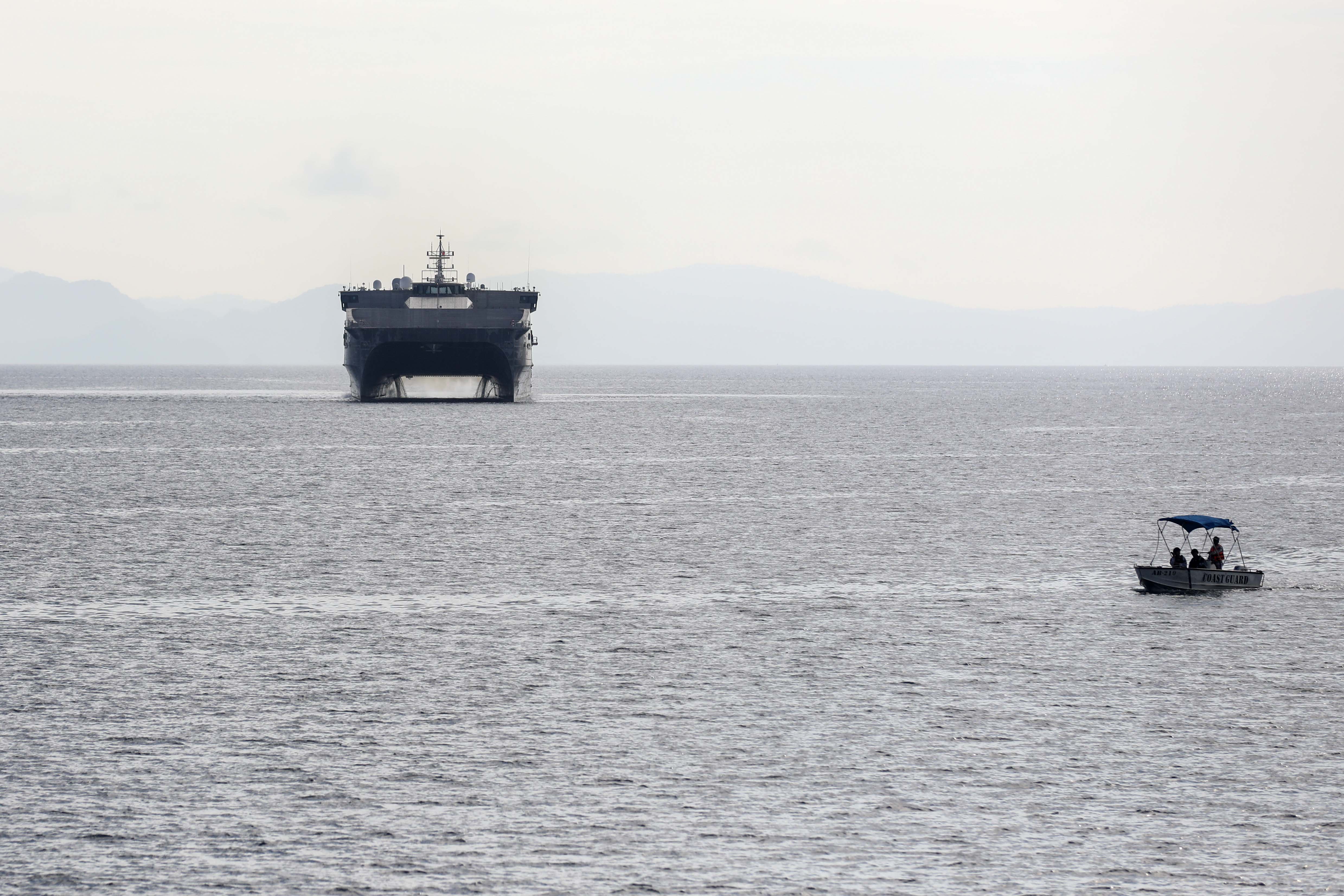 LEGAZPI, Philippines (July 30, 2024) – The expeditionary fast transport ship USNS City of Bismarck (T-EPF 9) sails into the Port of Legazpi in preparation for the start of Pacific Partnership 24-2 in the Philippines July 30, 2024. Now in its 20th iteration, Pacific Partnership series is the largest annual multinational humanitarian assistance and disaster relief preparedness mission conducted in the Indo-Pacific. Pacific Partnership works collaboratively with host and partner nations to enhance regional interoperability and disaster response capabilities, increase security and stability in the region, and foster new and enduring friendships in the Indo-Pacific. (U.S. Navy photo by Mass Communication Specialist 1st Class Ryan D. McLearnon/Released)