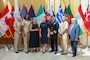 Capt. John Randazzo, commanding officer of Naval Support Activity (NSA) Naples, third from right, and Laura Lieto, Vice Mayor City of Naples, third from left, pose for a group photo during a tour of U.S. Naval Medical Readiness and Training Command (NMRTC) Naples, Italy, July 25, 2024. Also joining the tour (left to right) are Capt. Robert Anderson, executive officer of NMRTC Naples, Capt. Raynese Roberts, commander of NMRTC Naples, Tracy Roberts-Pounds, Consul General in Naples, and Raffaele (Ralph) Sgambato, Liaison Officer for the U.S. Hospital. NSA Naples is an operational ashore base that enables U.S., allied, and partner nation forces to be where they are needed, when they are needed to ensure security and stability in Europe, Africa, and Southwest Asia. (U.S. Navy photo by Mass Communication Specialist 2nd Class Alfredo Marron)