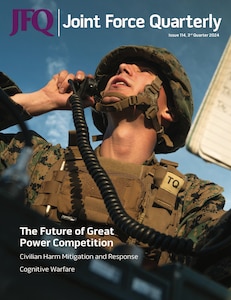 Marine Corporal Thomas Lord, air support operations operator with Marine Air Control Group 48, 4th Marine Aircraft Wing, communicates critical information during Northern Lightning 23, at Fort McCoy, Wisconsin, August 16, 2023 (U.S. Marine Corps)