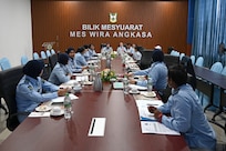Women of the Washington Air National Guard and the Royal Malaysian Air Force exchange insights on the challenges and triumphs of women in military leadership during the inaugural Female Leader Engagement Program at Subang Air Base, Malaysia, July, 24, 2024.
